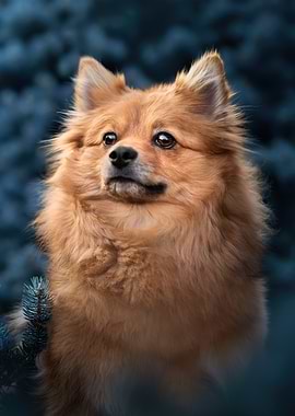 Fluffy Pomeranian Dog Outdoors