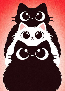 Stack of Cute Cats