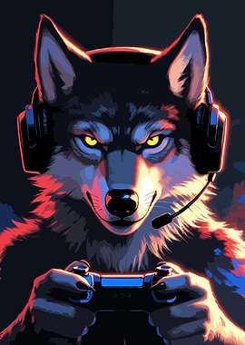 Wolf gamer with Gaming Gear