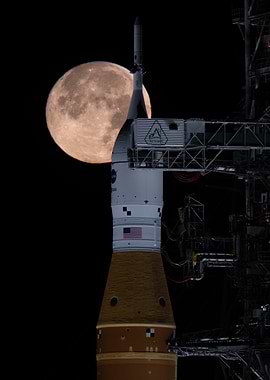 Rocket and Moon Launch