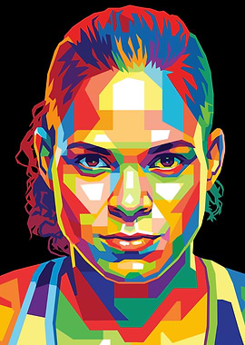 Amanda Nunes Colorful Pop Art Portrait