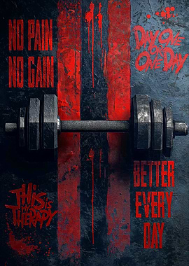 Gym Motivation Poster with Dumbbell