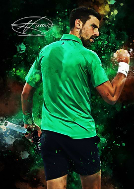 Novak Djokovic celebrating a victory