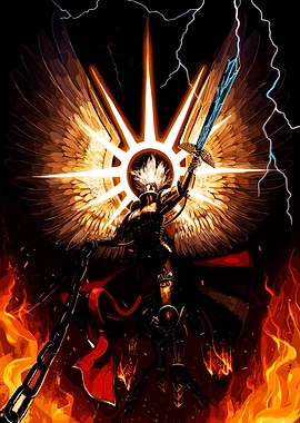 Angelic Warrior with Flaming Sword