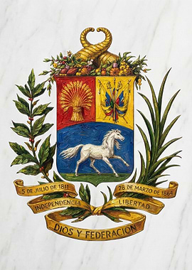 Venezuelan Coat of Arms 1864 edition