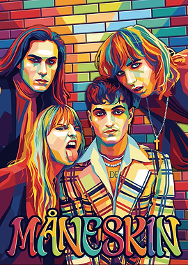 Måneskin Band Pop Art Portrait