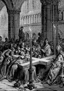 Discovery of the True Cross Gustave Dore Crusades Engraving