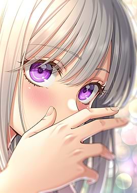 Anime Girl with Purple Eyes