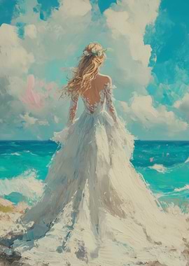 Bride on a Beach