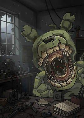 Scary Animatronic in a Workshop