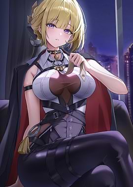 Anime Girl in Stylish Outfit at Night