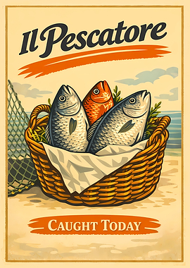 Il Pescatore Caught Today Fish Basket
