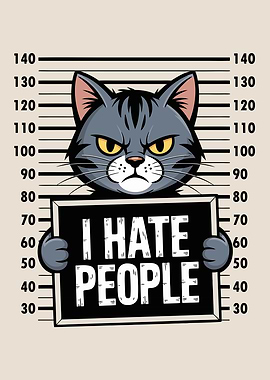 I Hate People Funny Cat