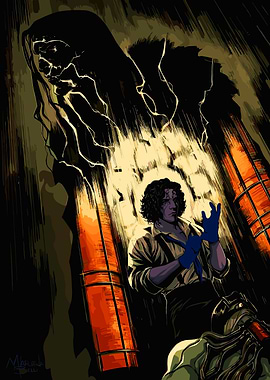 Dark Figure and Man in Gloves