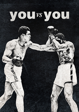 Inspirational Boxing Poster – “You vs You” Motivation Wall Art