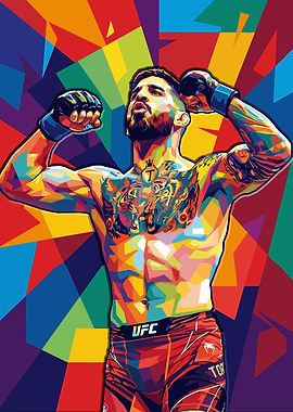 Ilia Topuria UFC Fighter in Pop Art Style