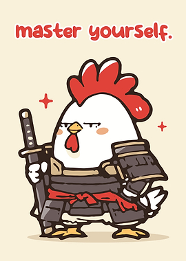 Samurai Chicken with Inspirational Text