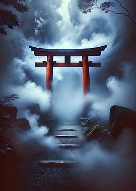Misty Torii Gate Path