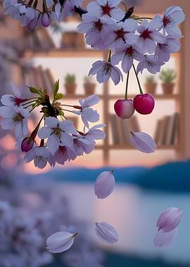 Cherry Blossoms and Cherries