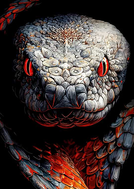 Close-up of a Fierce Snake Head