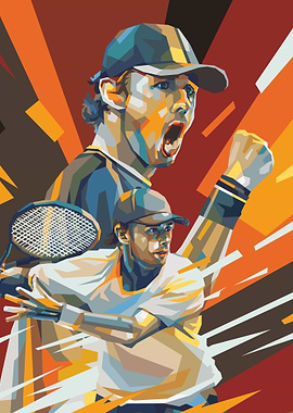 Alex de minaur in Colorful art