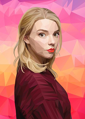 Anya Taylor-Joy Low Poly Portrait