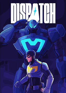 Superhero and Giant Robot