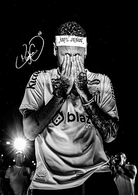 Neymar Jr. with '100% Jesus' headband