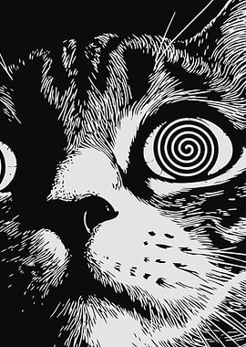Hypnotic Cat Face Close-Up