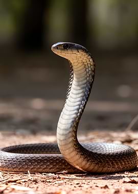 Cobra Snake in Defensive Pose