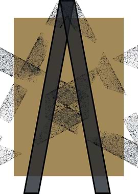 Abstract Letter A with Textured Shapes