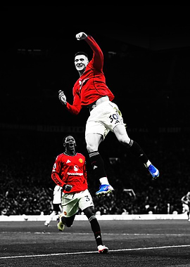 Football players celebrating a goal