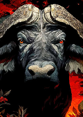 Intense Buffalo Portrait