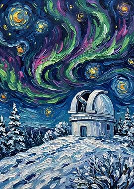 Observatory Under the Aurora Borealis