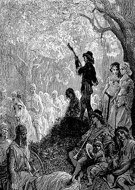 Departure of Thibault, King of Navarre Gustave Dore Crusades Engraving