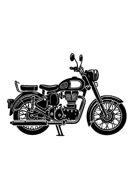 Black Motorcycle Silhouette