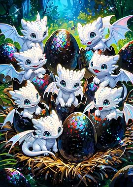 Cute Baby Dragons Hatching