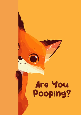 Cute Fox Peeking and Asking a Question