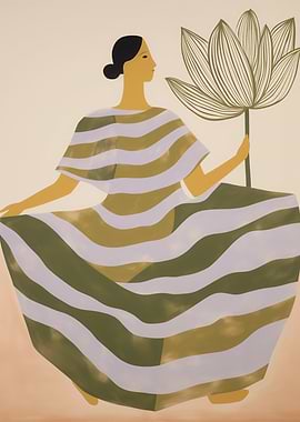 Woman holding a lotus flower