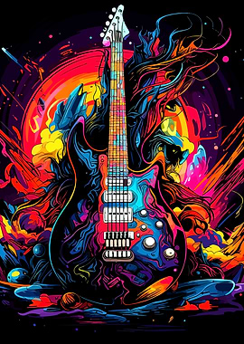 Psychedelic Electric Guitar Art