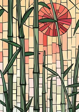 Bamboo and Sun Stained Glass