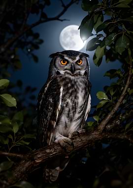 Owl in Moonlight