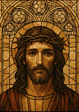Jesus Christ Stained Glass Portrait