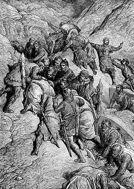 Famished for Water Gustave Dore Crusades Engraving