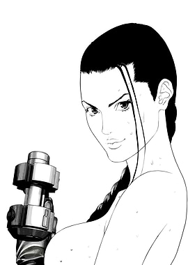 Woman with a futuristic weapon