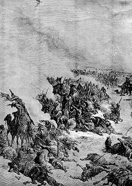 Dispersion of the Syrian Army by a Sand Tempest Gustave Dore Crusades Engraving