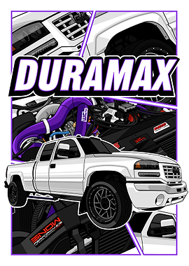 GMC Duramax Turbo Diesel Truck Illustration