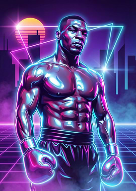 Mike Tyson Retro Neon Boxing