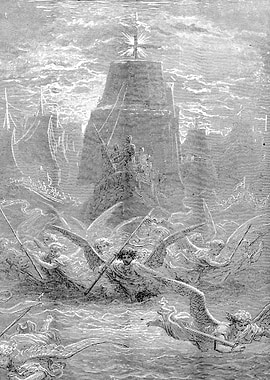 Departure from Aigues-Mortes Gustave Dore Crusades Engraving