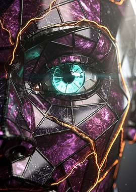 Cybernetic Eye with Cosmic Texture